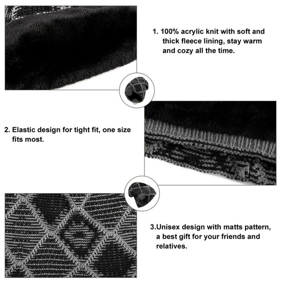 Unisex Beanie Hat Knit Hat - Picture 3 of 5